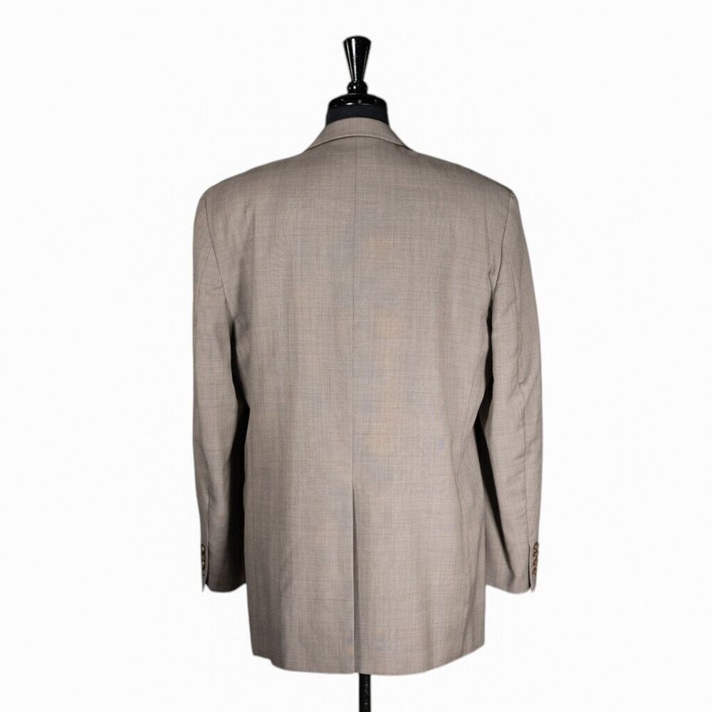 Ralph Lauren Mens Blazer Beige Plaid Wool 2 Button Lined Jacket Sport Coat 42L - Picture 2 of 9